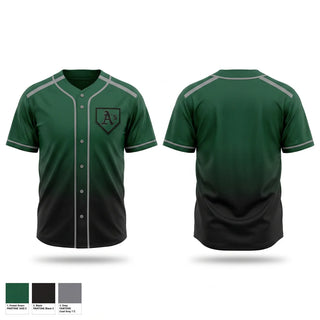Full Button Baseball Jersey, Quad City A's, Baseball, Teamtime, Team time, sublimation, custom sports apparel, team uniforms, spirit wear, spiritwear, sports uniforms, custom shirts, team store, custom team store, fundraiser sports, apparel fundraiser