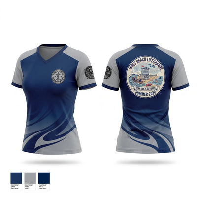 Jones Beach Lifeguard Corp Women's Short Sleeve V-neck Shirt - 1