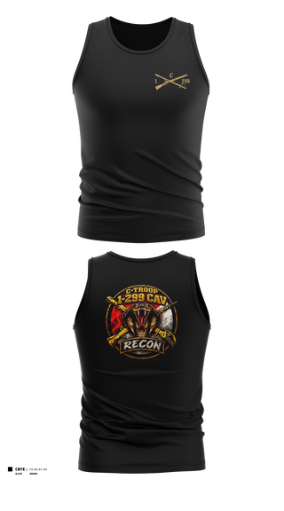 Tank Top, C-Troop 1-299 CAV, National Guard, Teamtime, Team time, sublimation, custom sports apparel, team uniforms, spirit wear, spiritwear, sports uniforms, custom shirts, team store, custom team store, fundraiser sports, apparel fundraiser