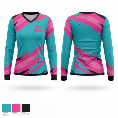 Dirt divas 48177926 Women's Long Sleeve V-neck Shirt - 1