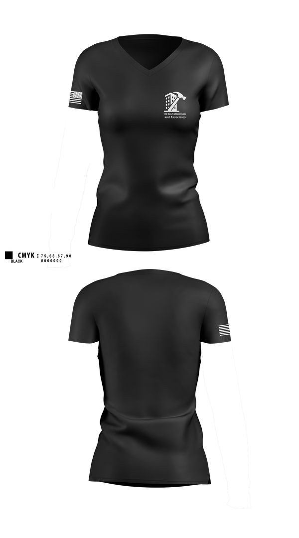 Womens Short Sleeve Vneck Shirt, JD Construction and Associates, , Teamtime, Team time, sublimation, custom sports apparel, team uniforms, spirit wear, spiritwear, sports uniforms, custom shirts, team store, custom team store, fundraiser sports, apparel fundraiser