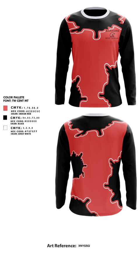Long Sleeve Performance Shirt, Warriors, Softball, Teamtime, Team time, sublimation, custom sports apparel, team uniforms, spirit wear, spiritwear, sports uniforms, custom shirts, team store, custom team store, fundraiser sports, apparel fundraiser