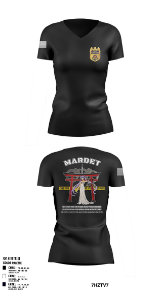 MARDET Fort Leonard Wood MO Basic Military Police SchoolhouseMARDET Fort Leonard Wood (FLW)  Women's Short Sleeve V-neck Shirt -1