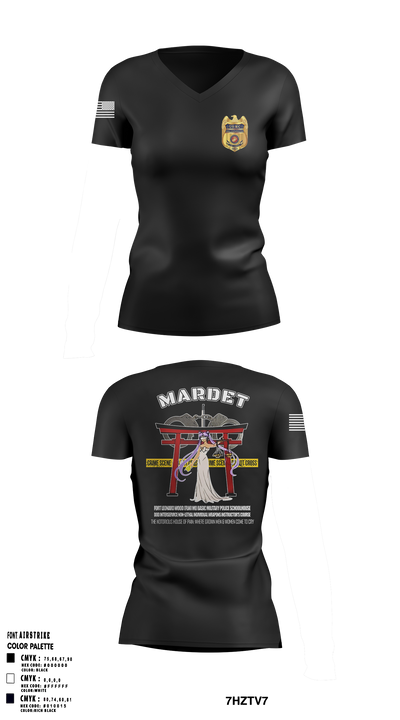 MARDET Fort Leonard Wood MO Basic Military Police SchoolhouseMARDET Fort Leonard Wood (FLW)  Women's Short Sleeve V-neck Shirt -1