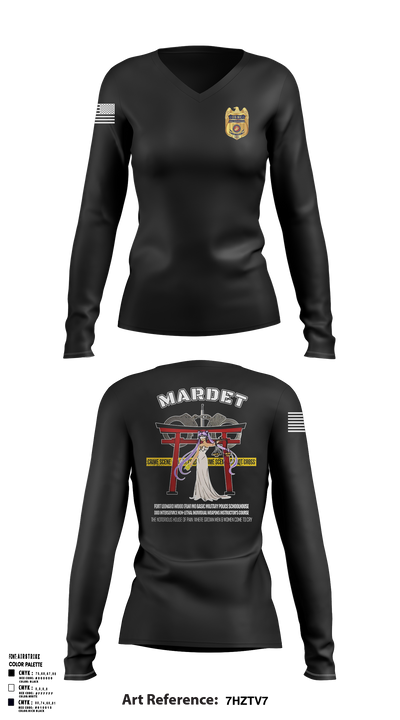 MARDET Fort Leonard Wood MO Basic Military Police SchoolhouseMARDET Fort Leonard Wood (FLW) Women's Long Sleeve V-neck Shirt -1