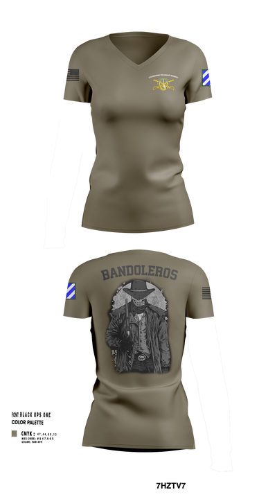Bandoleros 86621412 Women's Short Sleeve V-neck Shirt - 3