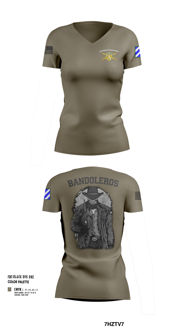 Bandoleros 86621412 Women's Short Sleeve V-neck Shirt - 3