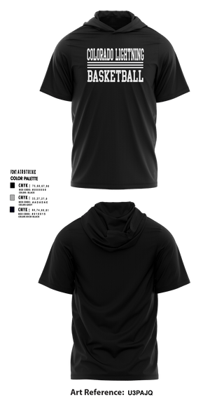 Colorado Lightning Basketball Club 24894382 Short Sleeve Performance Shirt with hood -7
