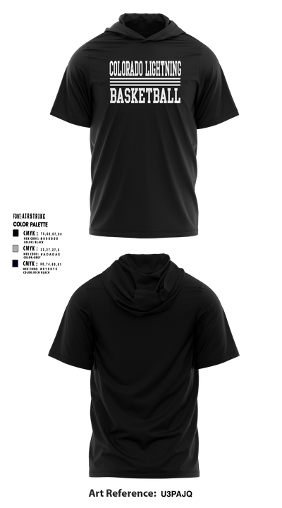 Colorado Lightning Basketball Club 24894382 Short Sleeve Performance Shirt with hood -7