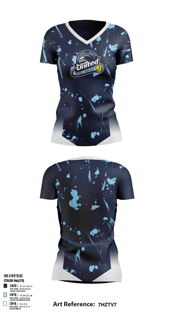 CV United Softball 25581706 Women's Short Sleeve V-neck Shirt - 1