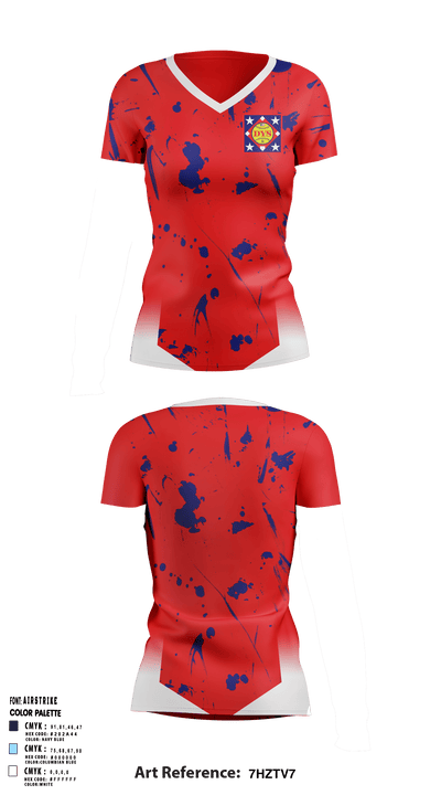 DYS Women's Short Sleeve V-neck Shirt - 1