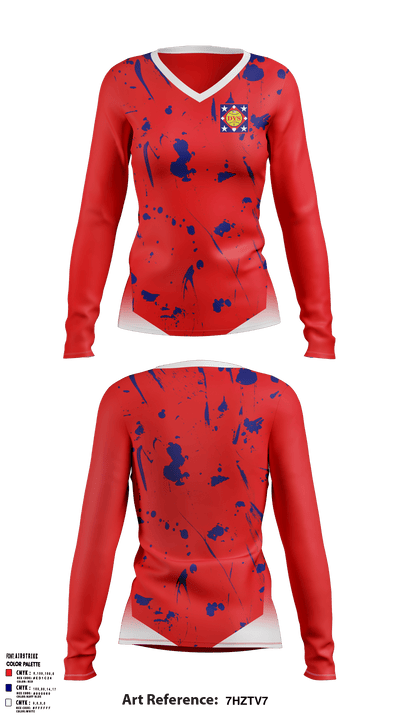 DYS Women's Long Sleeve V-neck Shirt - 1
