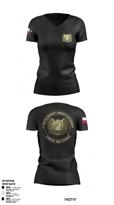 Hays County Crisis Negotiations Team 31818784 Women's Short Sleeve V-neck Shirt - 1