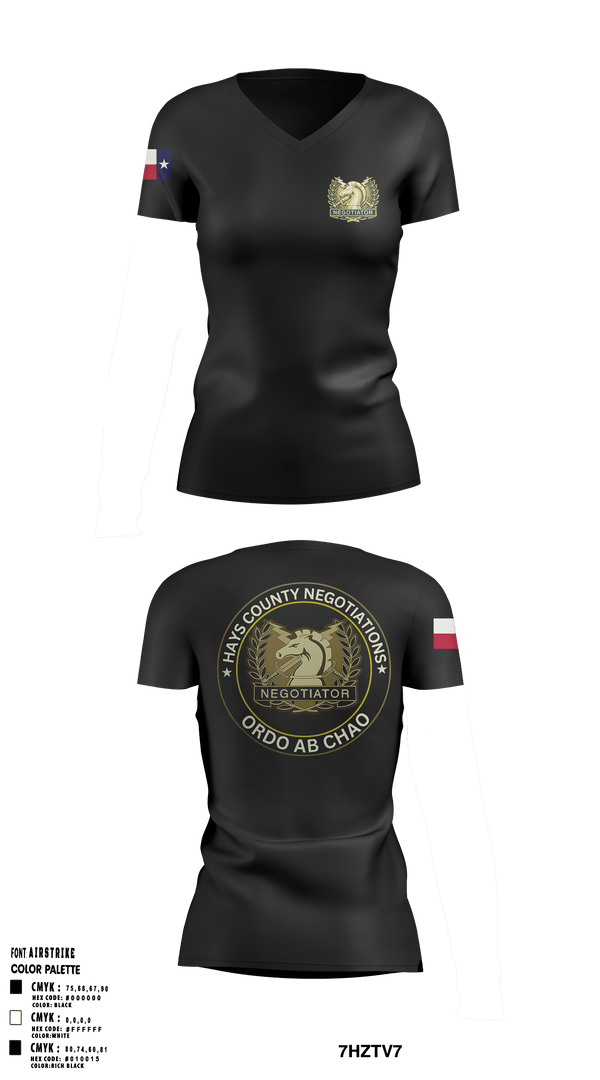 Hays County Crisis Negotiations Team 31818784 Women's Short Sleeve V-neck Shirt - 1
