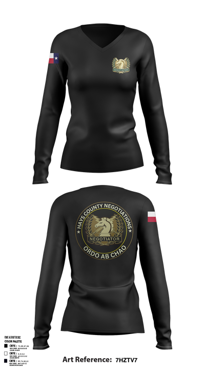 Hays County Crisis Negotiations Team 31818784 Women's Long Sleeve V-neck Shirt - 1