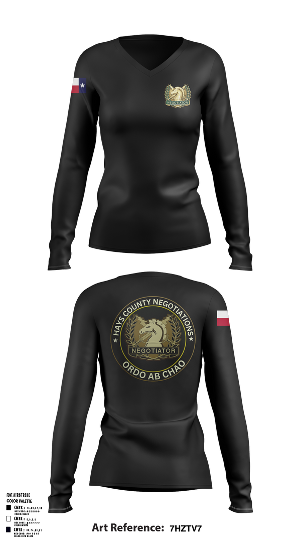 Hays County Crisis Negotiations Team 31818784 Women's Long Sleeve V-neck Shirt - 1