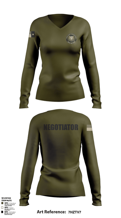 Hays County Crisis Negotiations Team 31818784 Women's Long Sleeve V-neck Shirt - 3