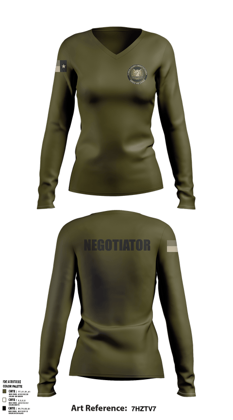 Hays County Crisis Negotiations Team 31818784 Women's Long Sleeve V-neck Shirt - 3