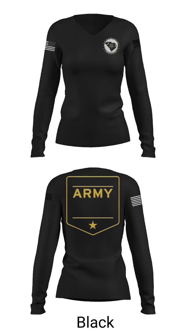 Womens Long Sleeve Vneck Shirt, Scarng, National Guard, Teamtime, Team time, sublimation, custom sports apparel, team uniforms, spirit wear, spiritwear, sports uniforms, custom shirts, team store, custom team store, fundraiser sports, apparel fundraiser