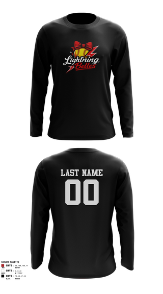 Long Sleeve Performance Shirt, Bluegrass Lightning Belles, Softball, Teamtime, Team time, sublimation, custom sports apparel, team uniforms, spirit wear, spiritwear, sports uniforms, custom shirts, team store, custom team store, fundraiser sports, apparel fundraiser