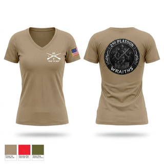 Womens Short Sleeve Vneck Shirt, 2nd PLT, C co, 1-63 AR BN, Army, Teamtime, Team time, sublimation, custom sports apparel, team uniforms, spirit wear, spiritwear, sports uniforms, custom shirts, team store, custom team store, fundraiser sports, apparel fundraiser
