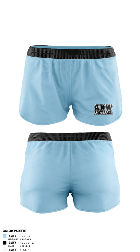 Womens Shorts, ADW, Softball, Teamtime, Team time, sublimation, custom sports apparel, team uniforms, spirit wear, spiritwear, sports uniforms, custom shirts, team store, custom team store, fundraiser sports, apparel fundraiser