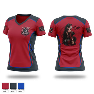 Womens Short Sleeve Vneck Shirt, Cerberus unit 02, E-Sports, Teamtime, Team time, sublimation, custom sports apparel, team uniforms, spirit wear, spiritwear, sports uniforms, custom shirts, team store, custom team store, fundraiser sports, apparel fundraiser