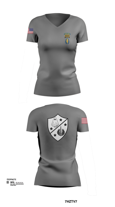 CSO 60647383 Women's Short Sleeve V-neck Shirt - 7
