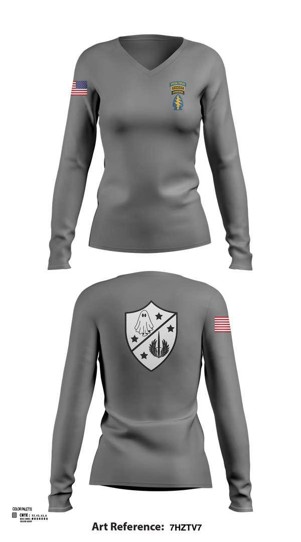 CSO 60647383 Women's Long Sleeve V-neck Shirt - 7