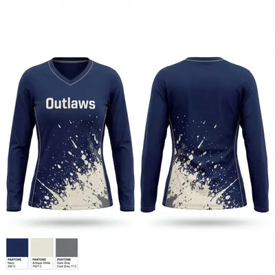 Outlaws 6981618 Women's Long Sleeve V-neck Shirt - 1