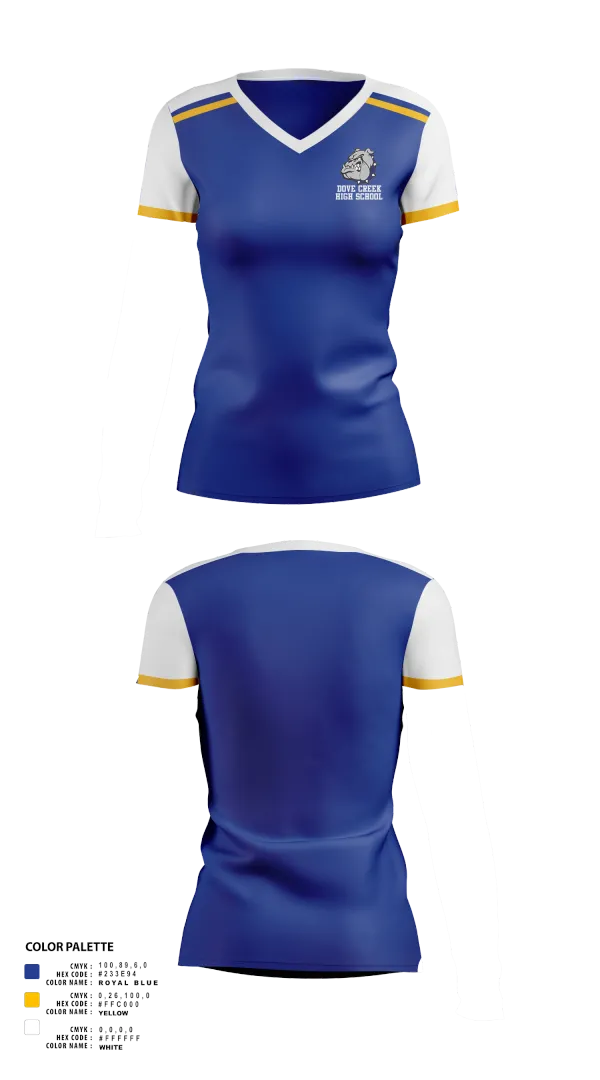 Womens Short Sleeve Vneck Shirt, Dove Creek High School Volleyball, Women's Volleyball, Teamtime, Team time, sublimation, custom sports apparel, team uniforms, spirit wear, spiritwear, sports uniforms, custom shirts, team store, custom team store, fundraiser sports, apparel fundraiser