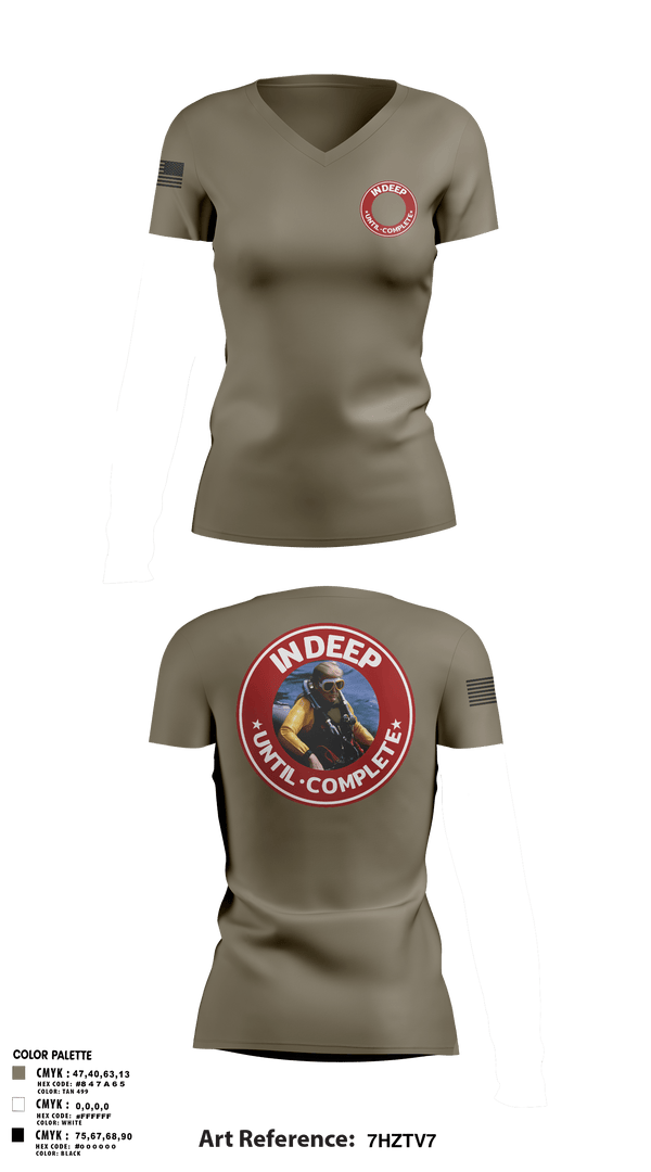 In Deep Until Complete 86689934 Women's Short Sleeve V-neck Shirt - 4