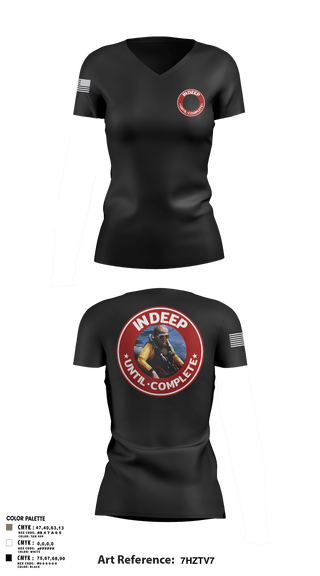 In Deep Until Complete 86689934 Women's Short Sleeve V-neck Shirt - 6