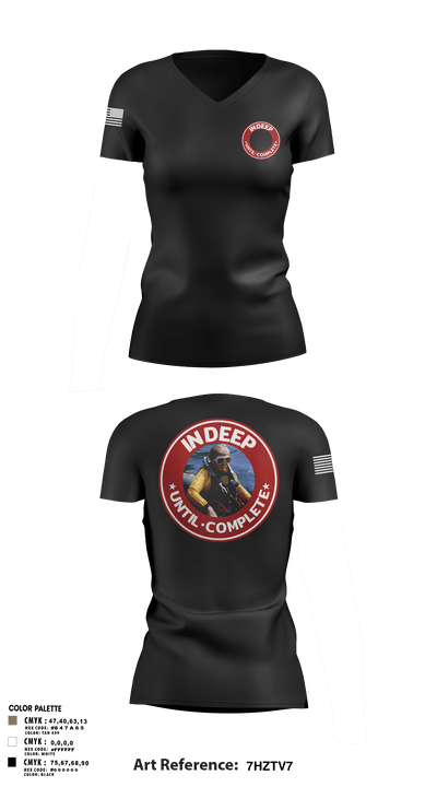 In Deep Until Complete 86689934 Women's Short Sleeve V-neck Shirt - 6