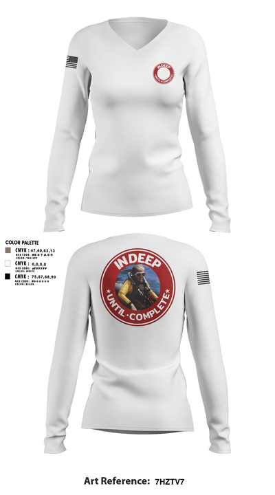 In Deep Until Complete 86689934 Women's Long Sleeve V-neck Shirt - 5
