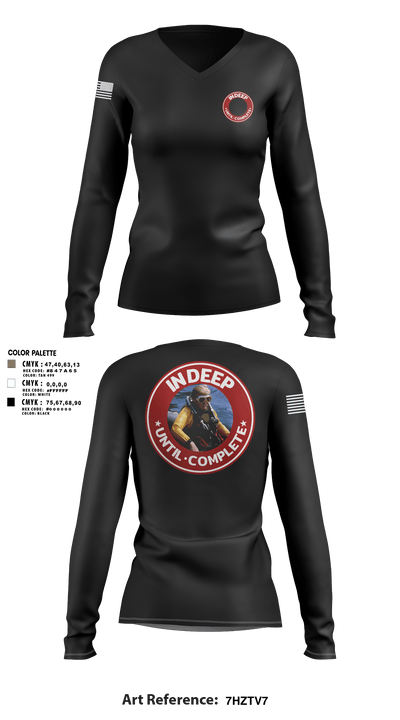 In Deep Until Complete 86689934 Women's Long Sleeve V-neck Shirt - 6