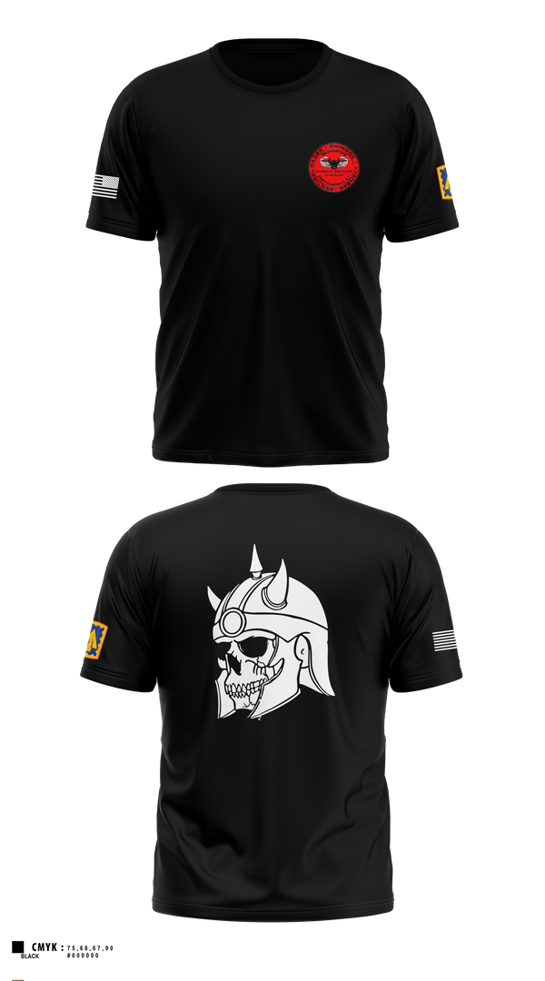 U.S ARMY, 108th ADA BDE, 44th ADA Regiment, 2nd Battalion, Charlie Battery, 60532413 Short Sleeve Performance Shirt - 1
