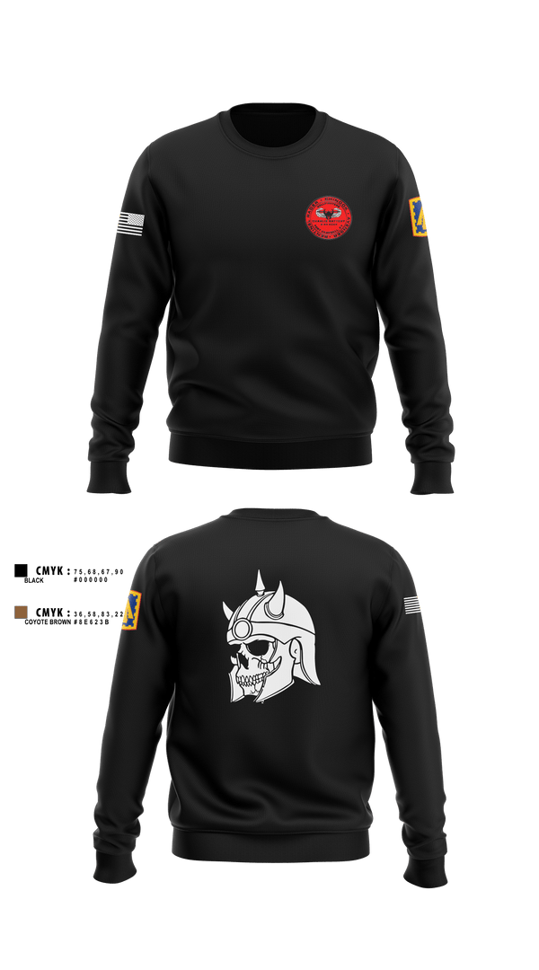 U.S ARMY, 108th ADA BDE, 44th ADA Regiment, 2nd Battalion, Charlie Battery, 60532413 Crew Neck Sweatshirt - 1