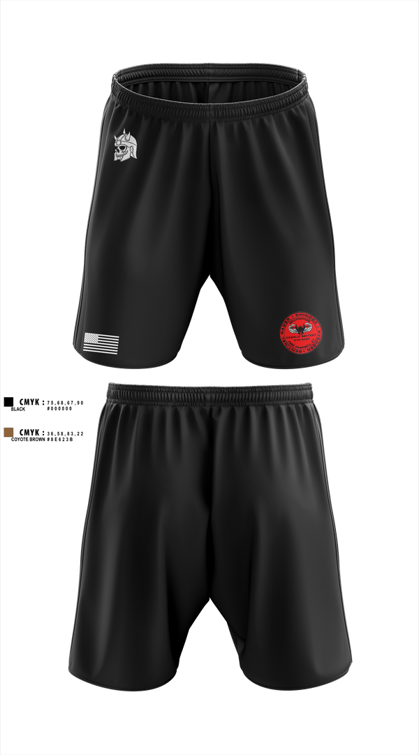 U.S ARMY, 108th ADA BDE, 44th ADA Regiment, 2nd Battalion, Charlie Battery, 60532413 Athletic Shorts With Pockets - 1