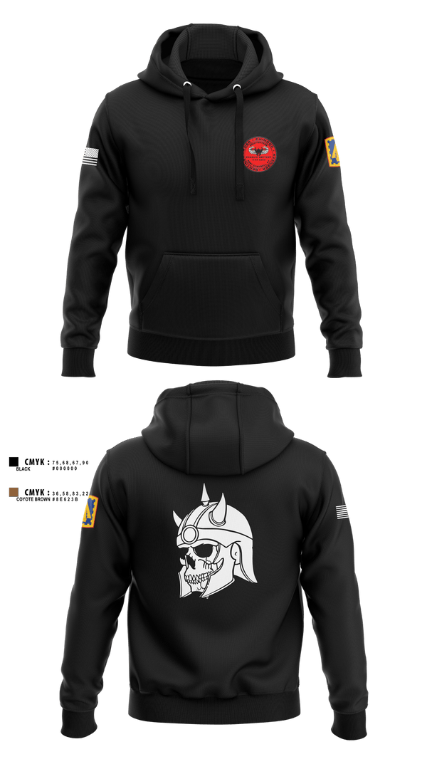 U.S ARMY, 108th ADA BDE, 44th ADA Regiment, 2nd Battalion, Charlie Battery, 60532413 Hoodie - 1