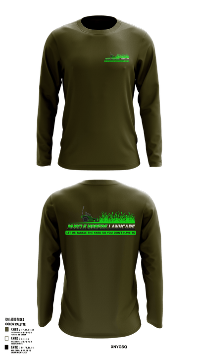 Muscle Mowers Lawncare 23743842 Long Sleeve Performance Shirt 1