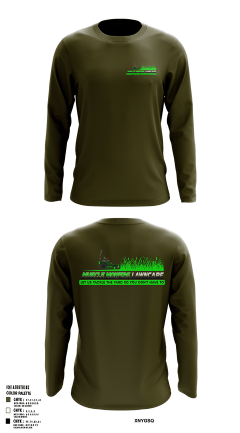 Muscle Mowers Lawncare 23743842 Long Sleeve Performance Shirt 1
