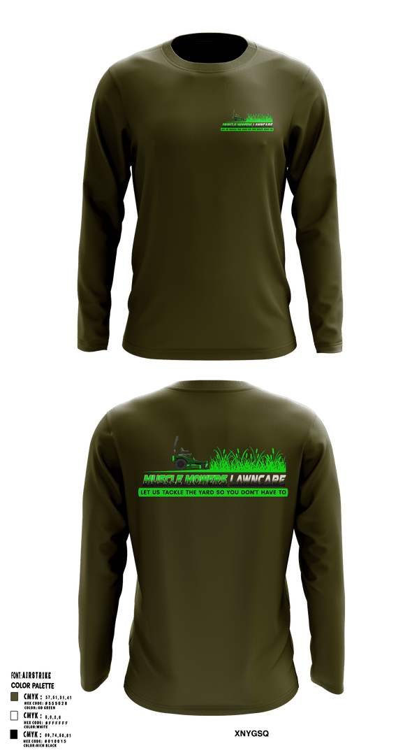 Muscle Mowers Lawncare 23743842 Long Sleeve Performance Shirt 1