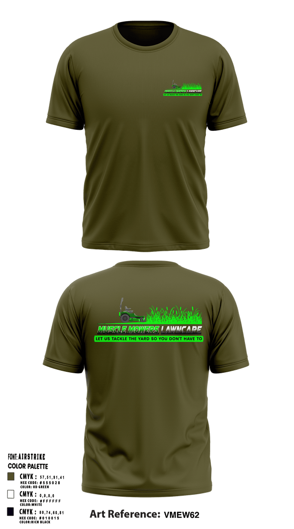 Muscle Mowers Lawncare 23743842 Old School Cotton Feel Shirt - 1