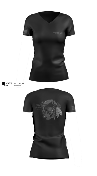 VII 69297657 Women's Short Sleeve V-neck Shirt - 2