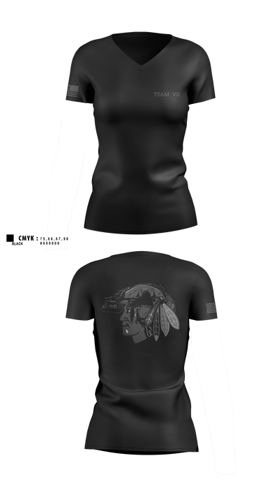 VII 69297657 Women's Short Sleeve V-neck Shirt - 2