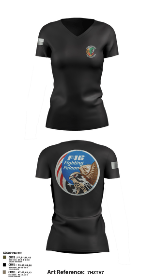 512th Dragons 89683598 Women's Short Sleeve V-neck Shirt - 5
