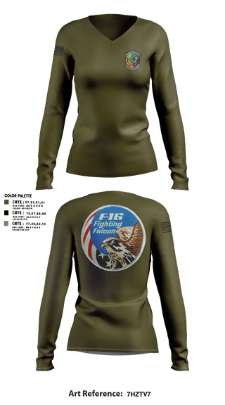 512th Dragons 89683598 Women's Long Sleeve V-neck Shirt - 4
