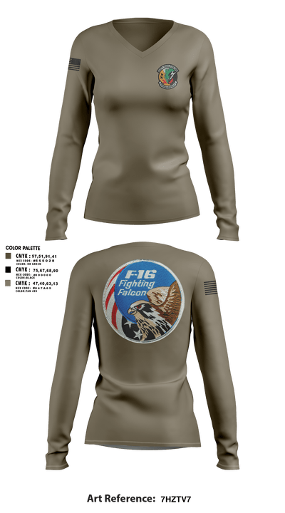 512th Dragons 89683598 Women's Long Sleeve V-neck Shirt - 6
