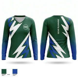 Womens Long Sleeve Vneck Shirt, GEAR, Cross Country, Teamtime, Team time, sublimation, custom sports apparel, team uniforms, spirit wear, spiritwear, sports uniforms, custom shirts, team store, custom team store, fundraiser sports, apparel fundraiser